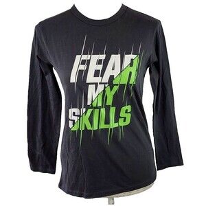 The Childrens Place T Shirt Top Youth Boy Large 10-12 FEAR MY SKILLS Graphic NWT
